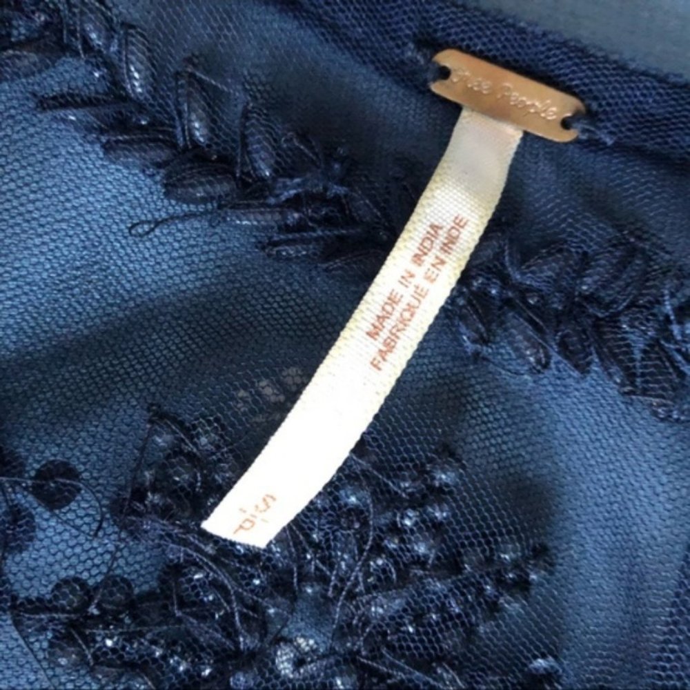 Free People Navy Mesh Beaded Tunic - Picture 6 of 6